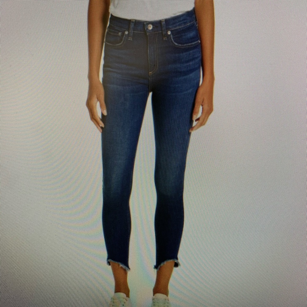 rag & bone High Waist Fray Crop Skinny Jeans